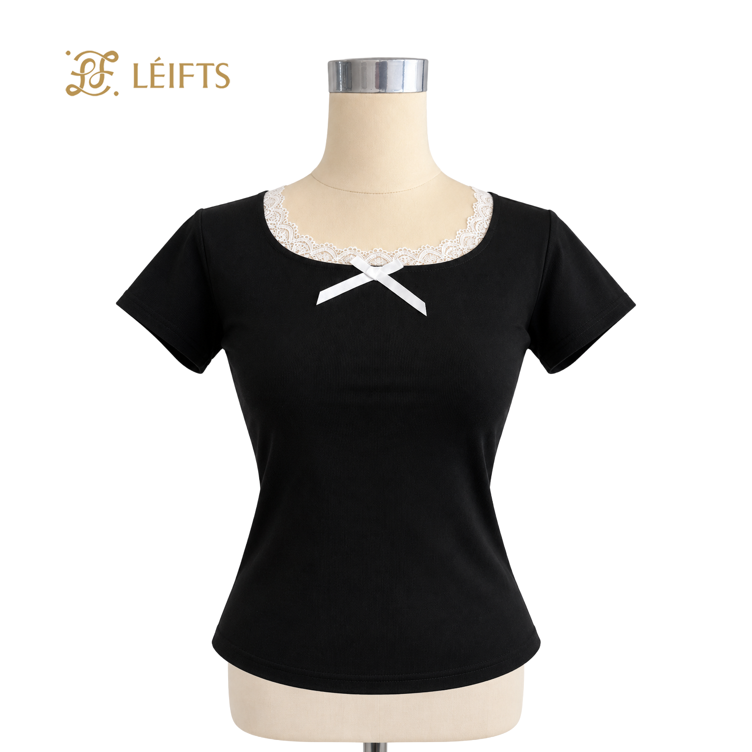 Mollie T-Shirt - Fitted Lace Ribbon T-Shirt