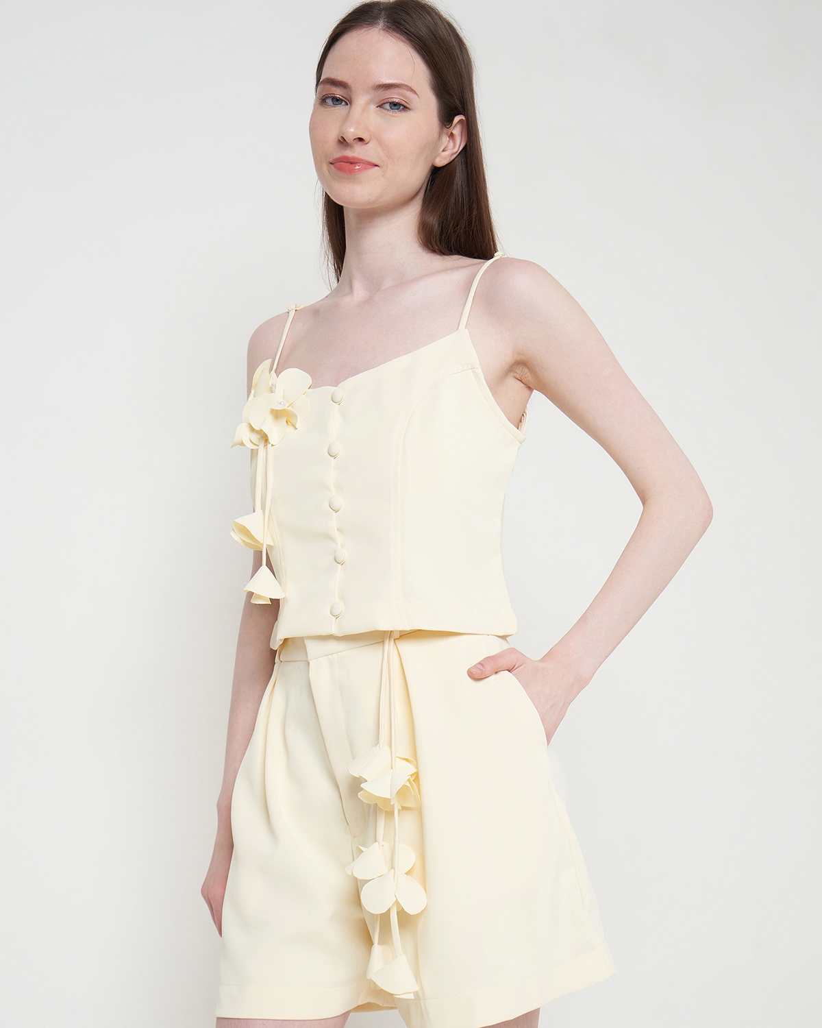 FLEUR SET - Floral Appliqué Top & Short