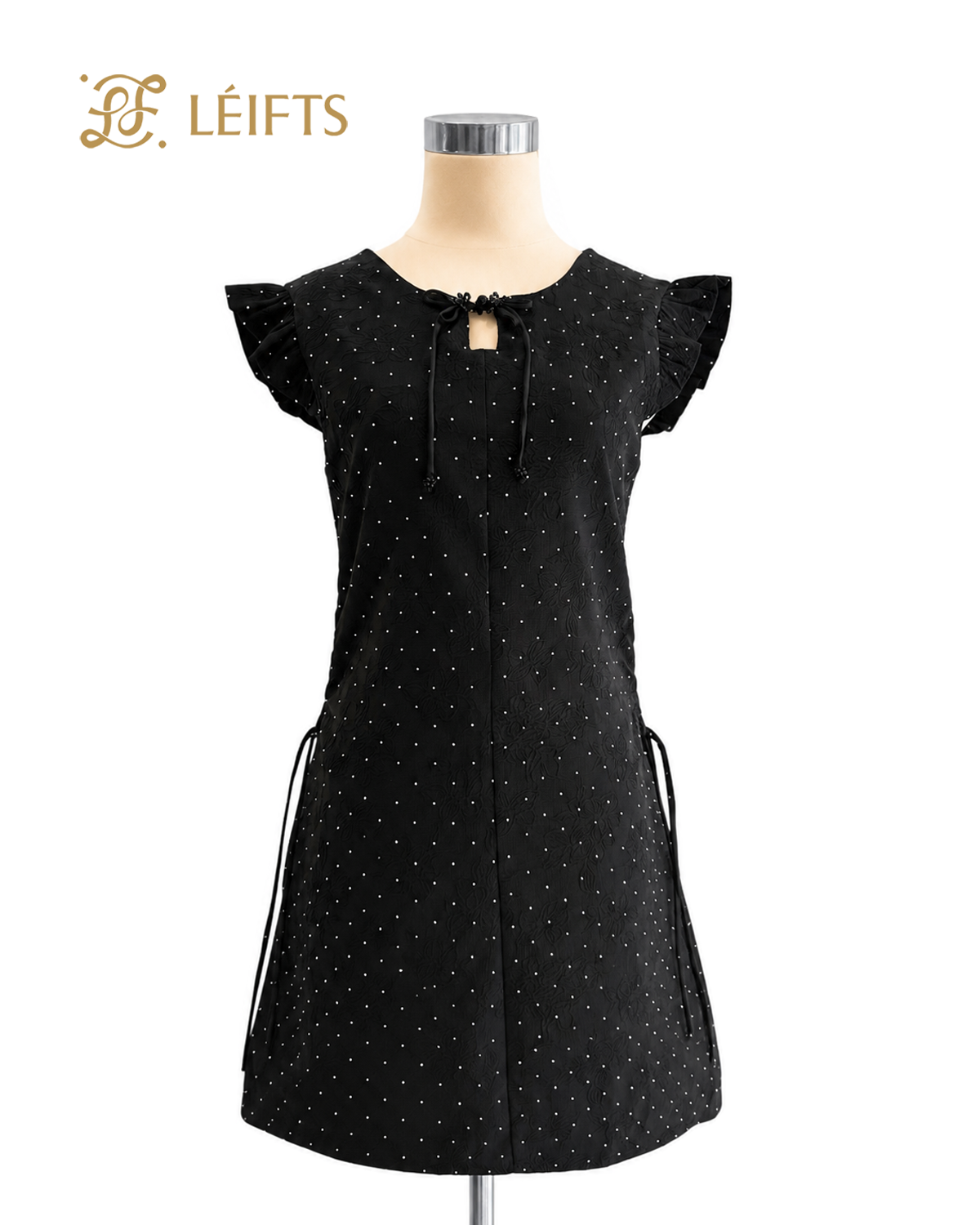 Noelle Dress – Floral Jacquard with Micro Pearl Embellishments