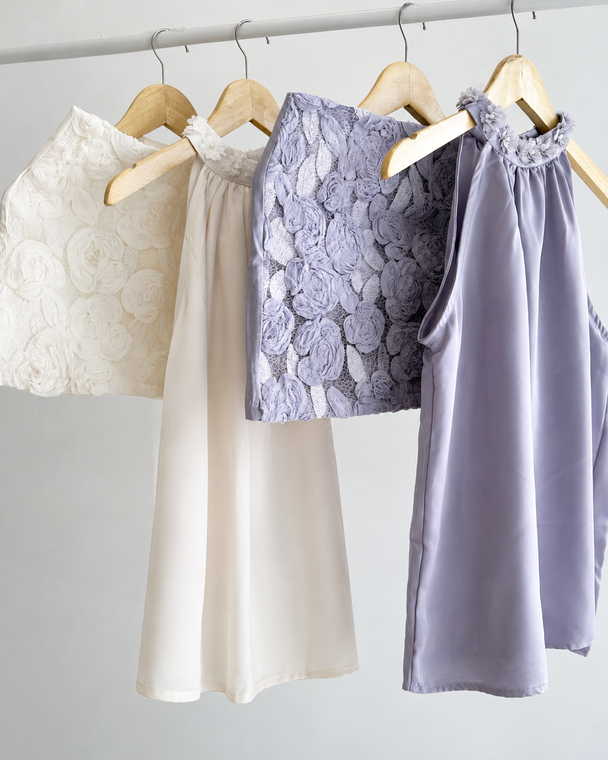 Flora Set - Halter Satin Top & 3D Floral Skirt