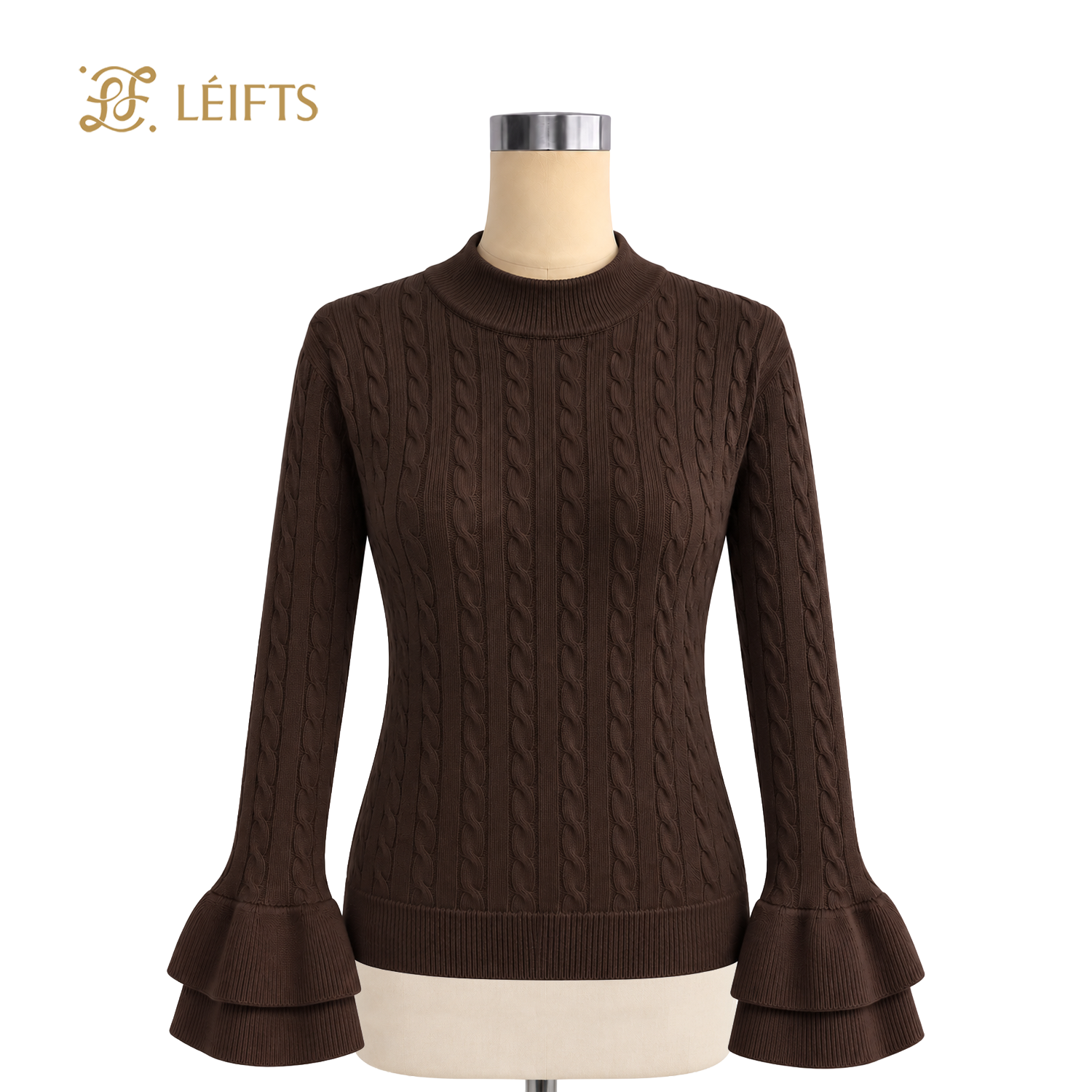 Terry Top – Cable Knit with Layered Ruffle Cuffs