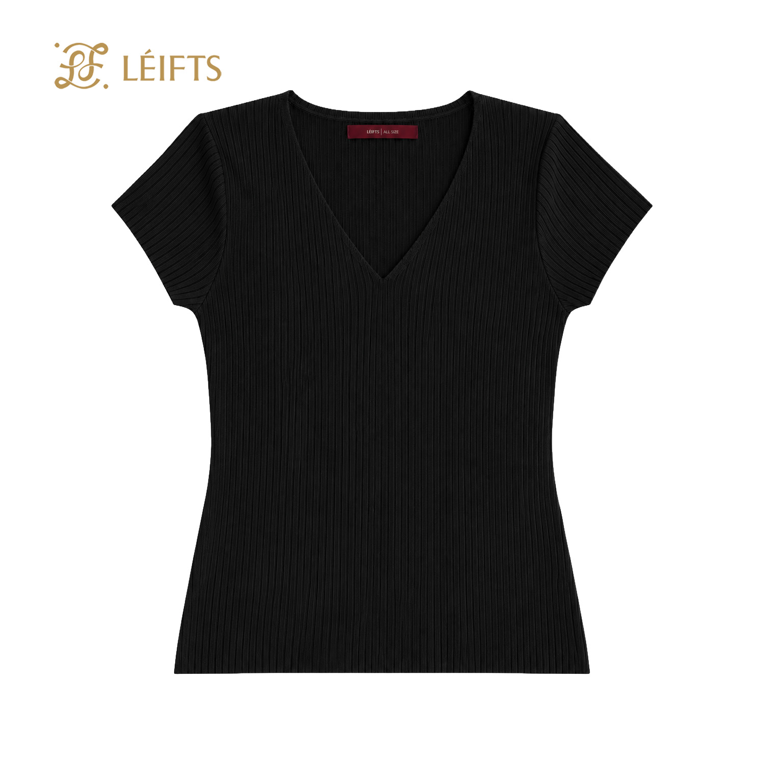 Helen Top - Ribbed V-neck Knit Top