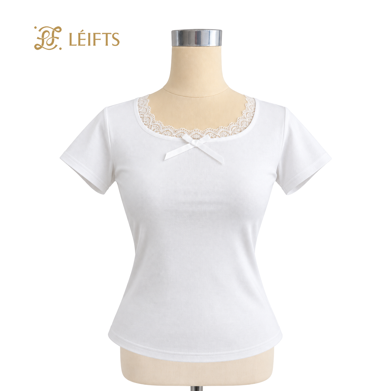 Mollie T-Shirt - Fitted Lace Ribbon T-Shirt