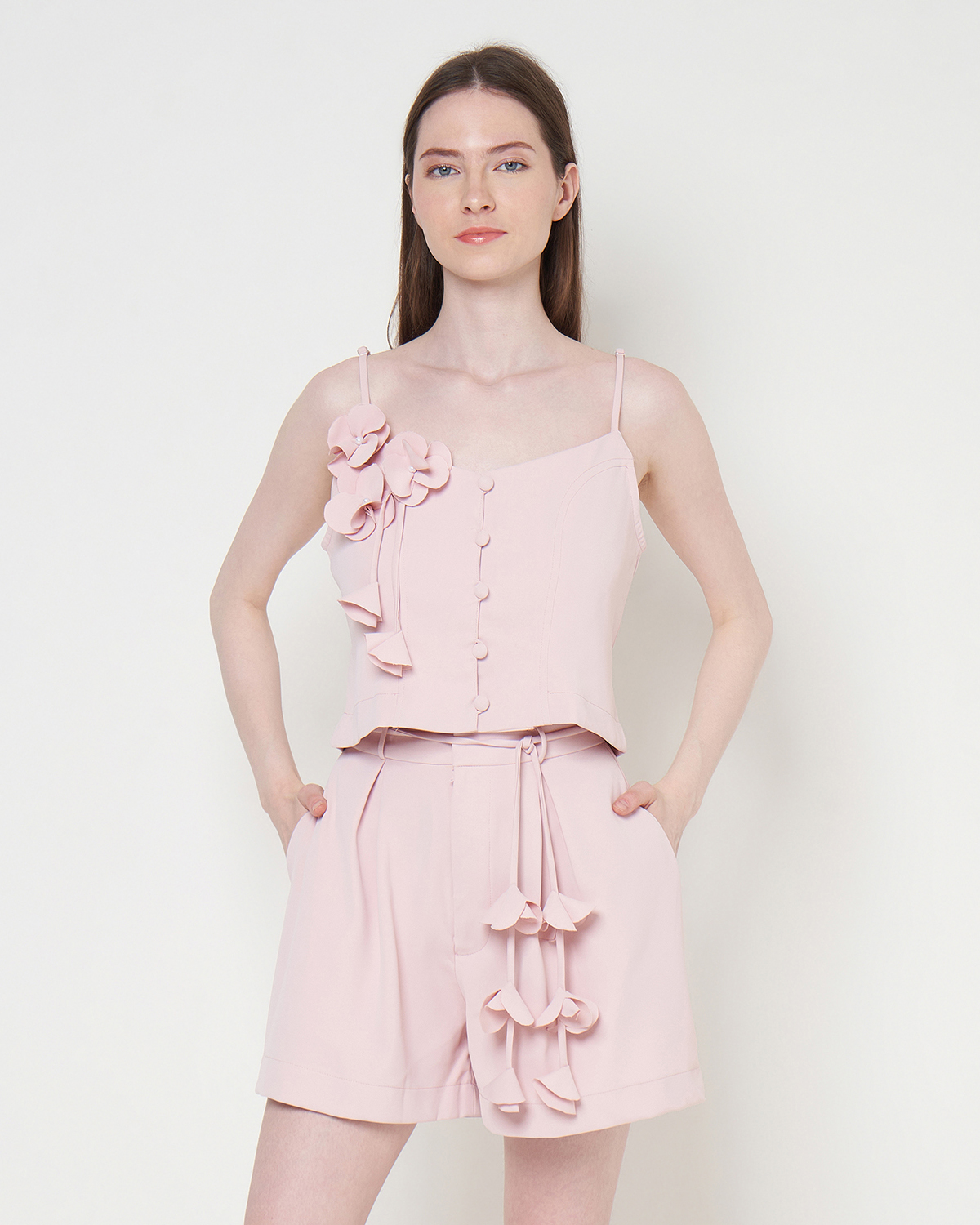 FLEUR SET - Floral Appliqué Top & Short