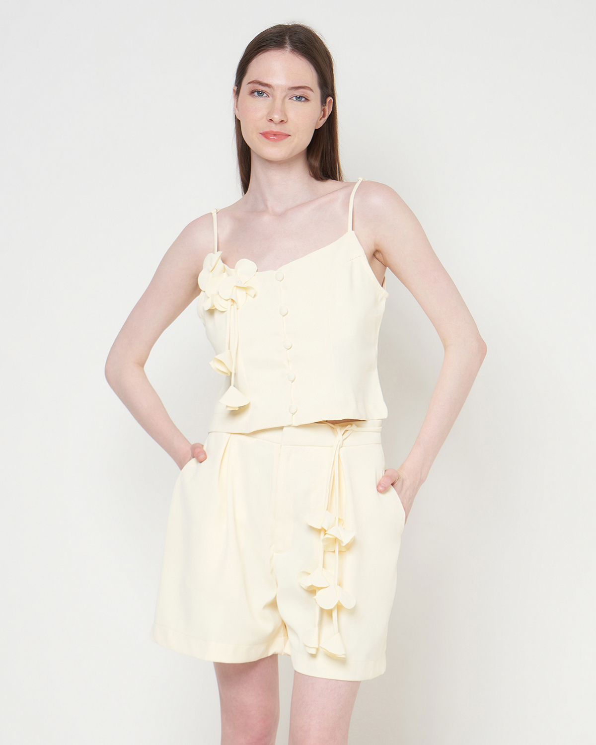 FLEUR SET - Floral Appliqué Top & Short