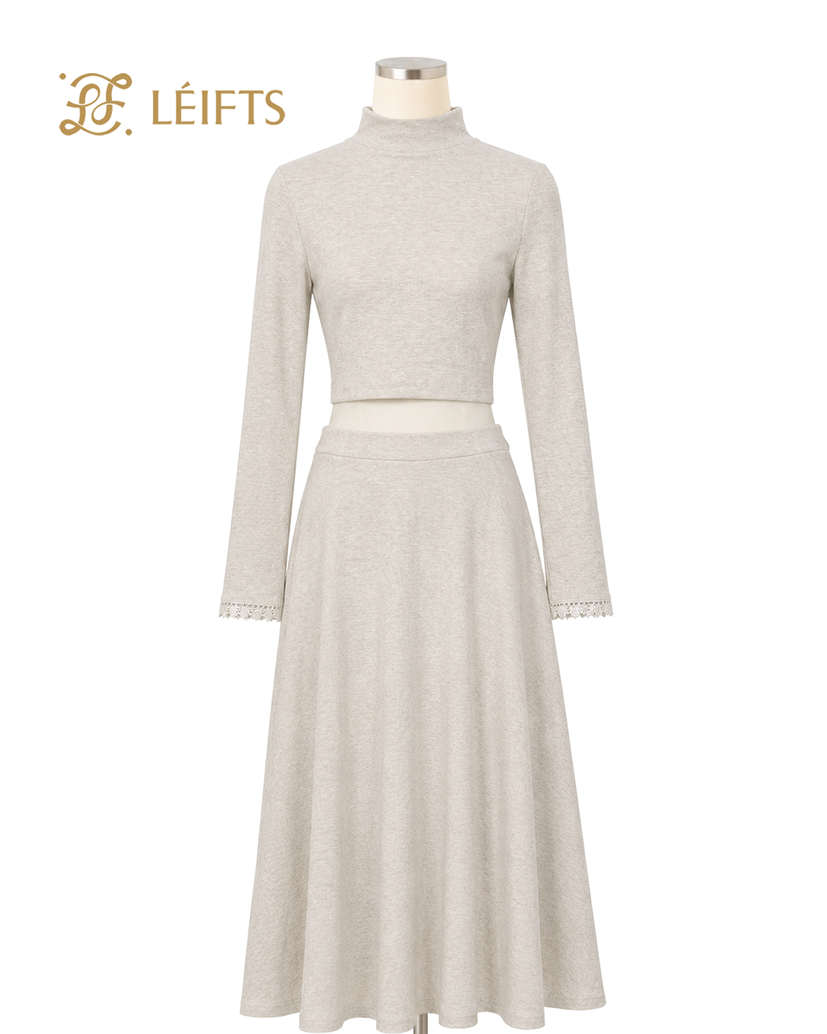 SYLVIE SET - Long Sleeve Crop Top & Maxi Skirt Knit Set