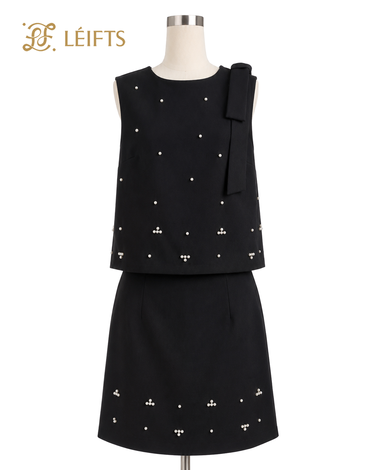 ELERIE SET - Diamond Embellished Top & Mini Skirt