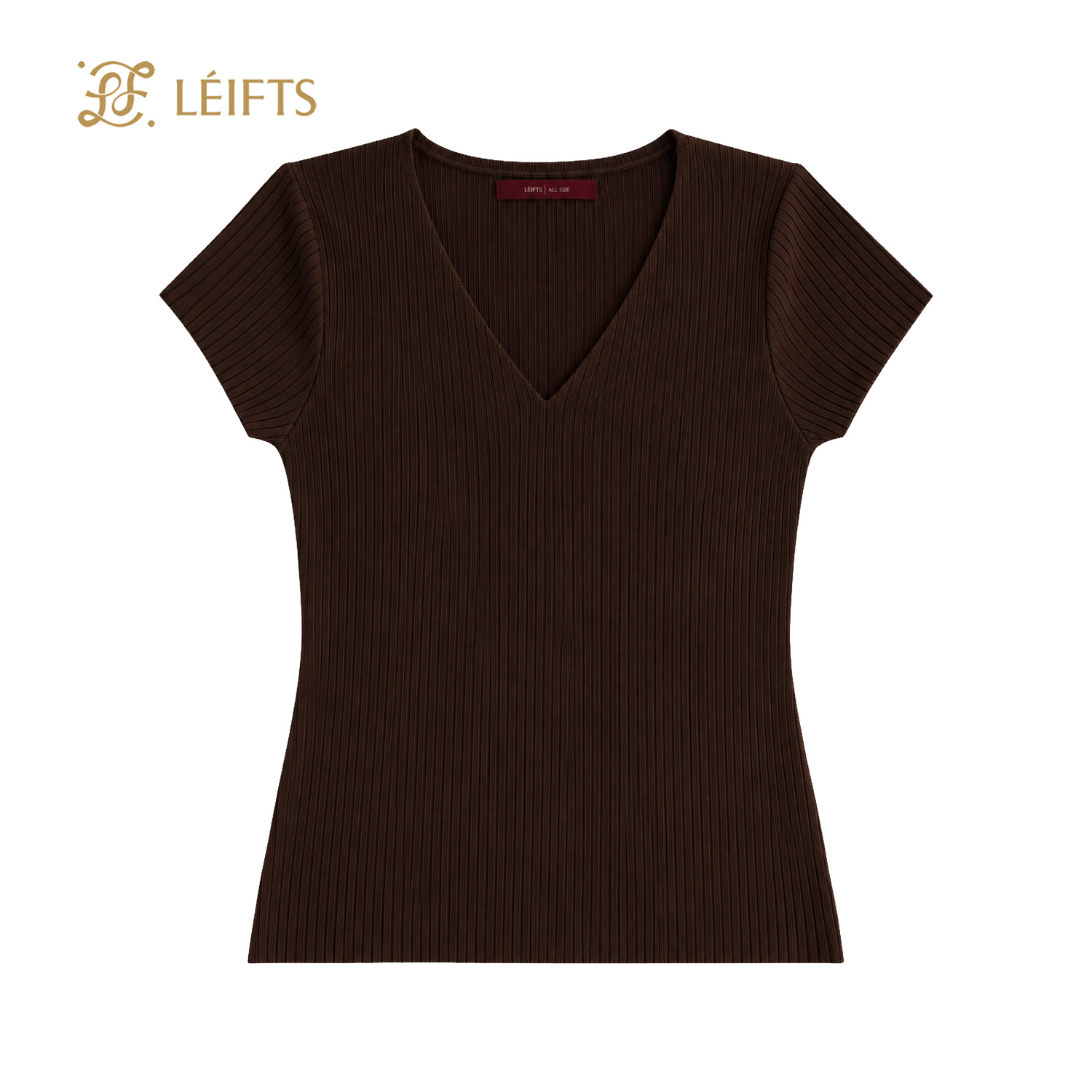 Helen Top - Ribbed V-neck Knit Top