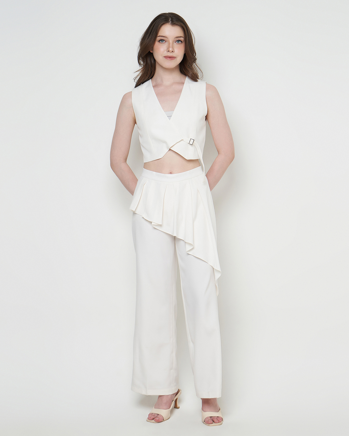 LUNA SET - Cropped Vest & Wide-Leg Trousers Set
