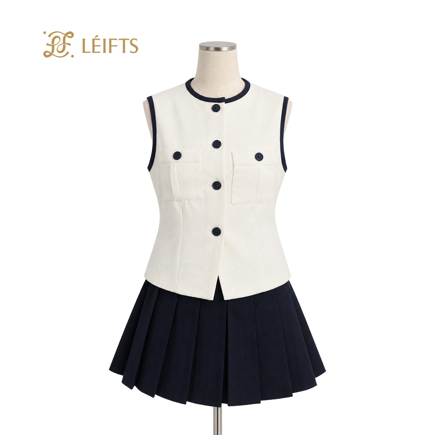 Olivia Set - Sleevless Top & Pleated Skirt
