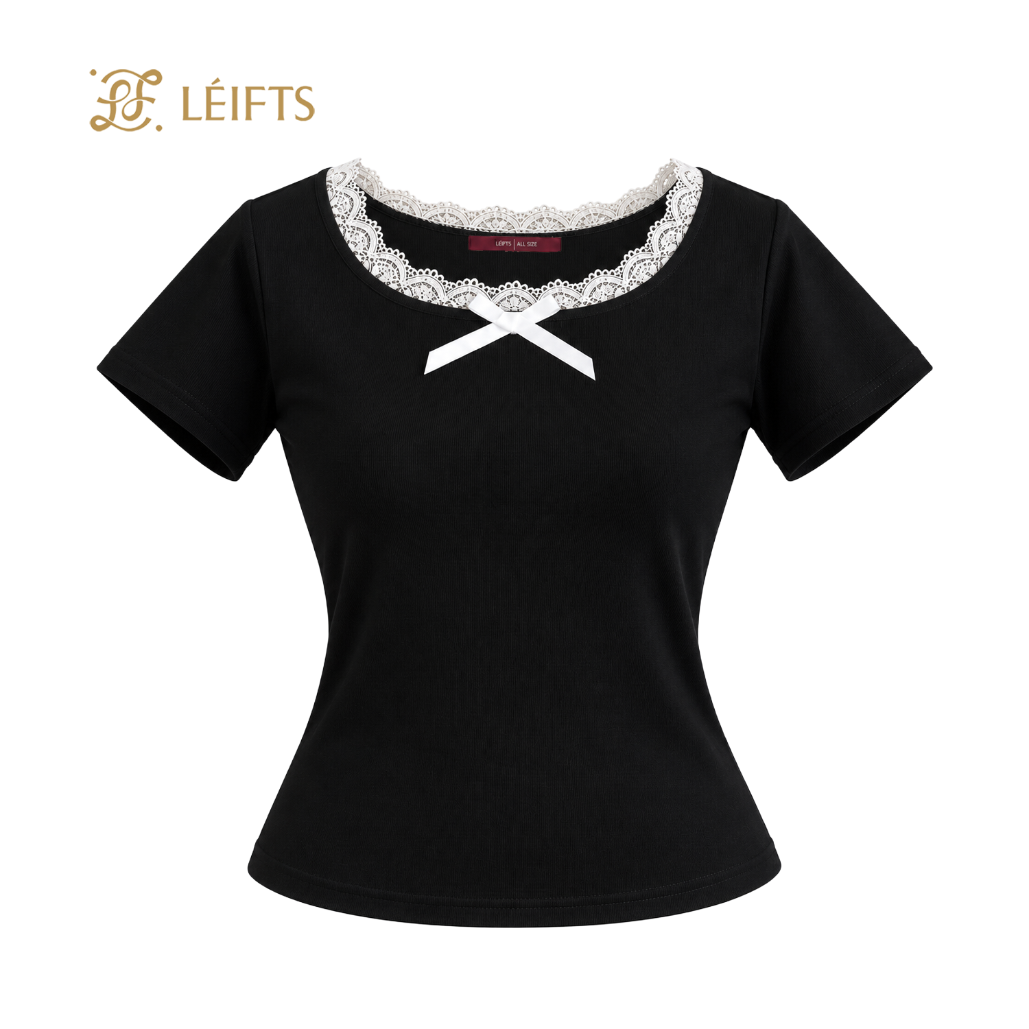 Mollie T-Shirt - Fitted Lace Ribbon T-Shirt