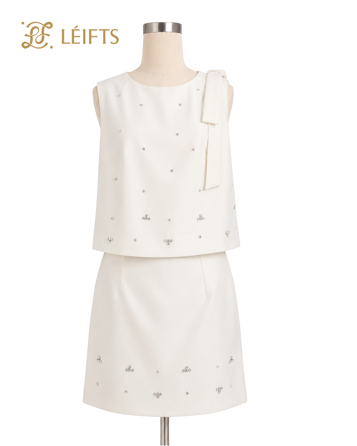 ELERIE SET - Diamond Embellished Top & Mini Skirt