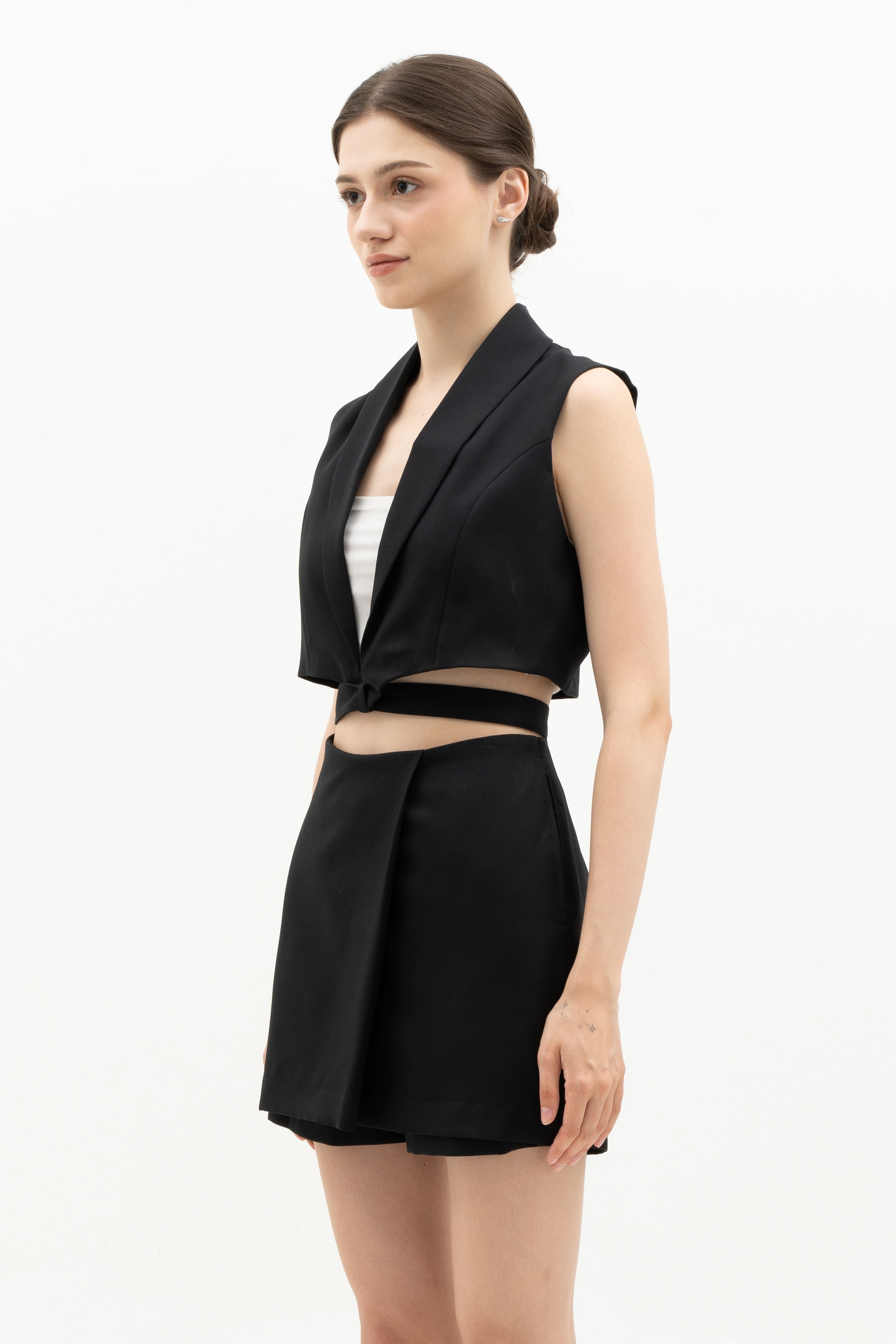 MOANA SET -  CROPPED VEST & WRAP SKORT SET