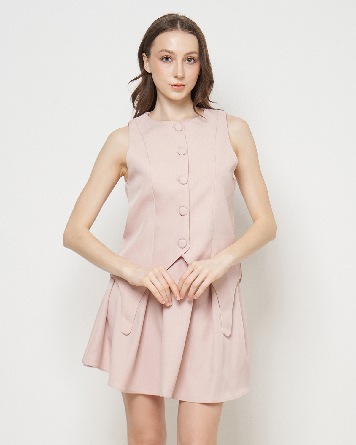 ZETTA SET - ASYMMETRIC HEM TOP & MINI SKIRT