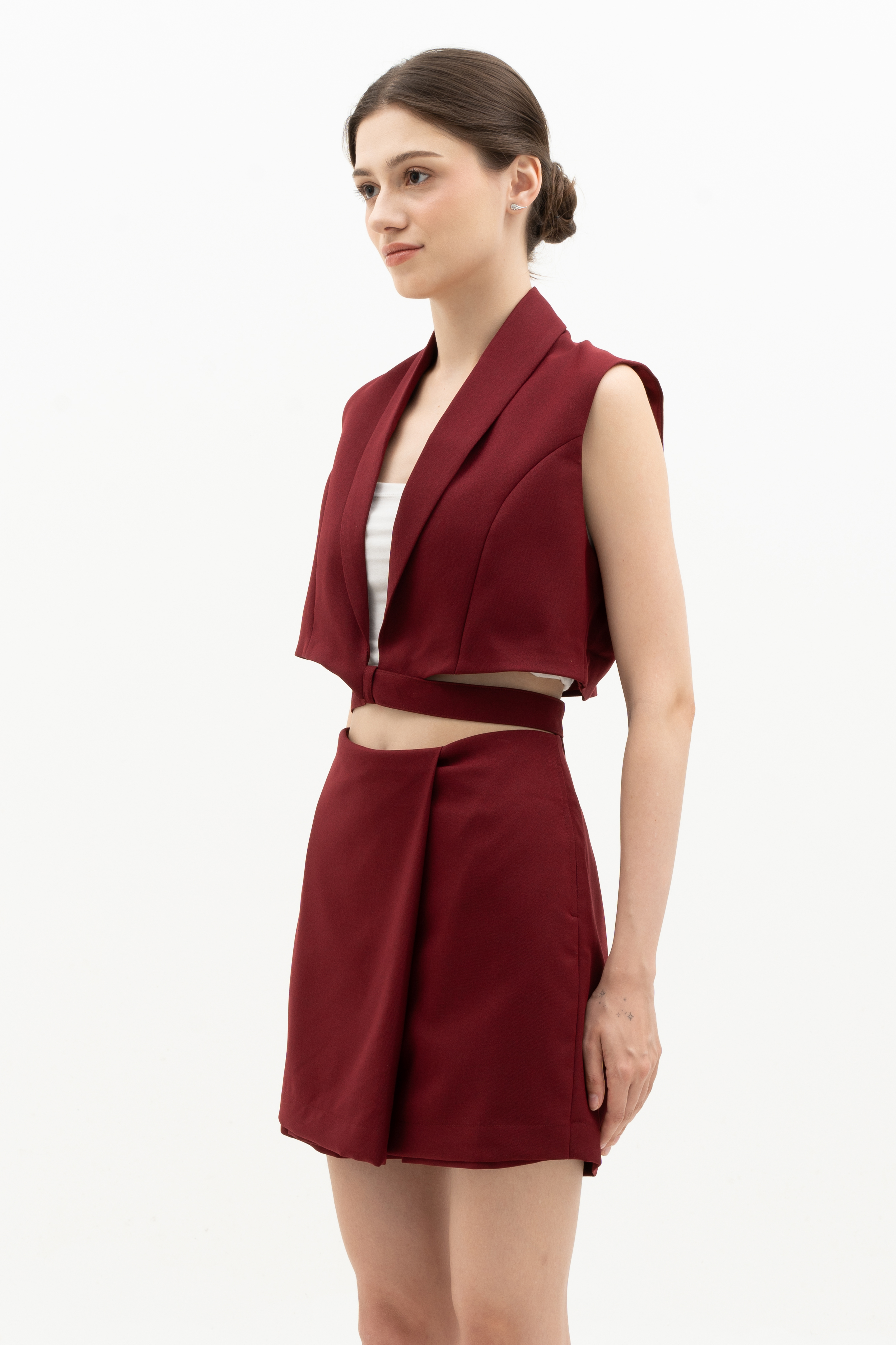 MOANA SET -  CROPPED VEST & WRAP SKORT SET