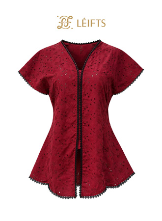 KAIA TOP - COTTON BLOUSE WITH EMBROIDERY