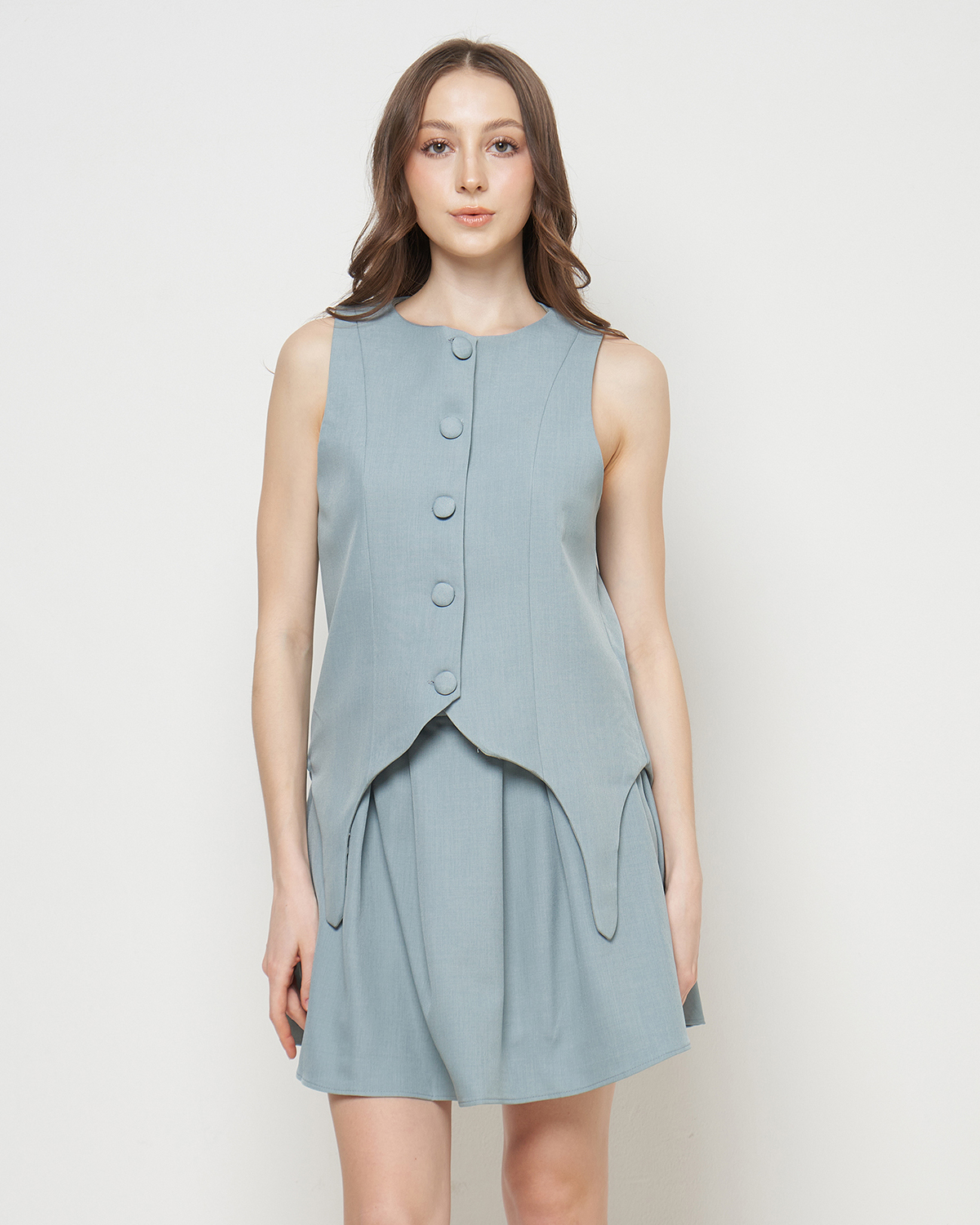 ZETTA SET - ASYMMETRIC HEM TOP & MINI SKIRT