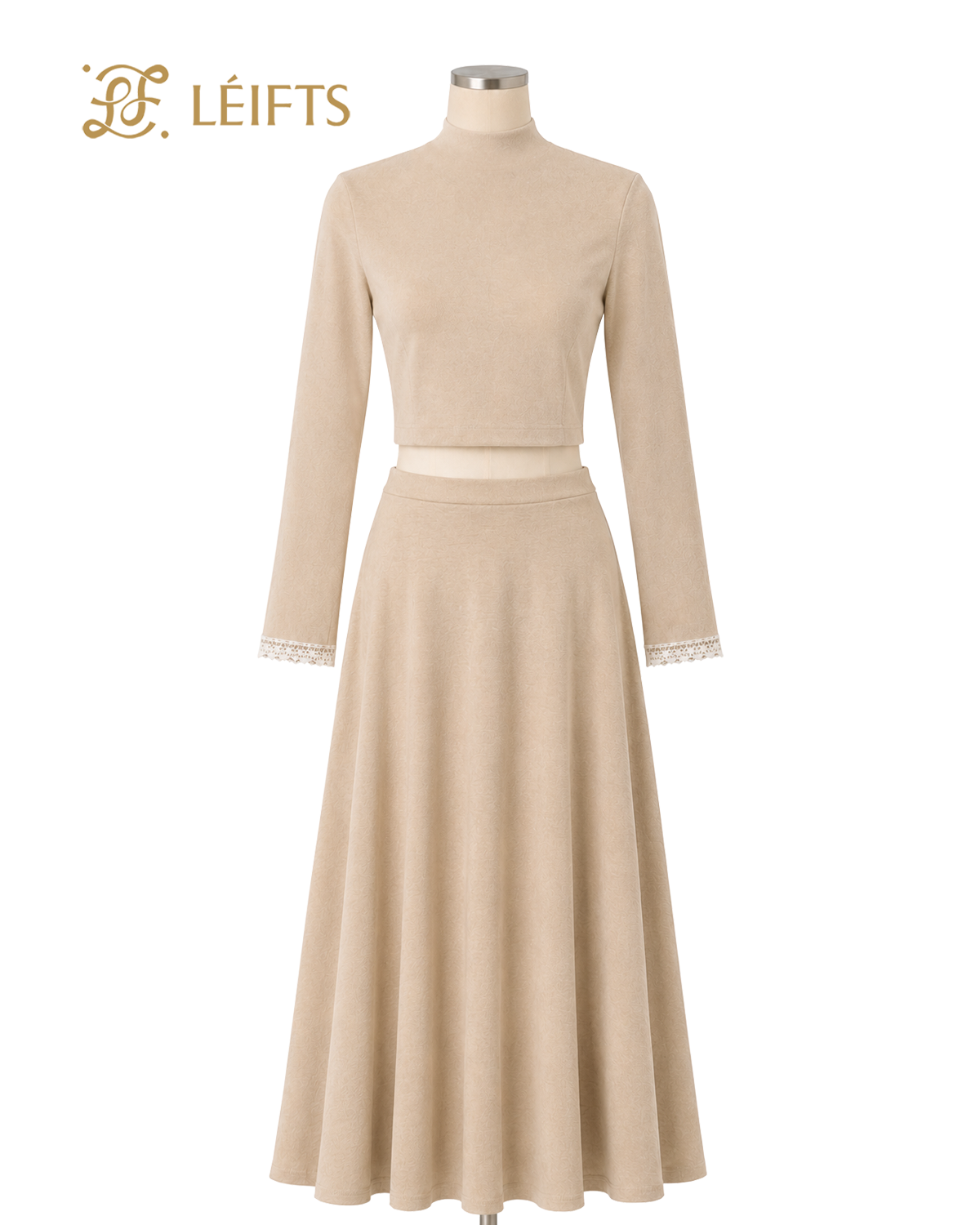 SYLVIE SET - Long Sleeve Crop Top & Maxi Skirt Knit Set