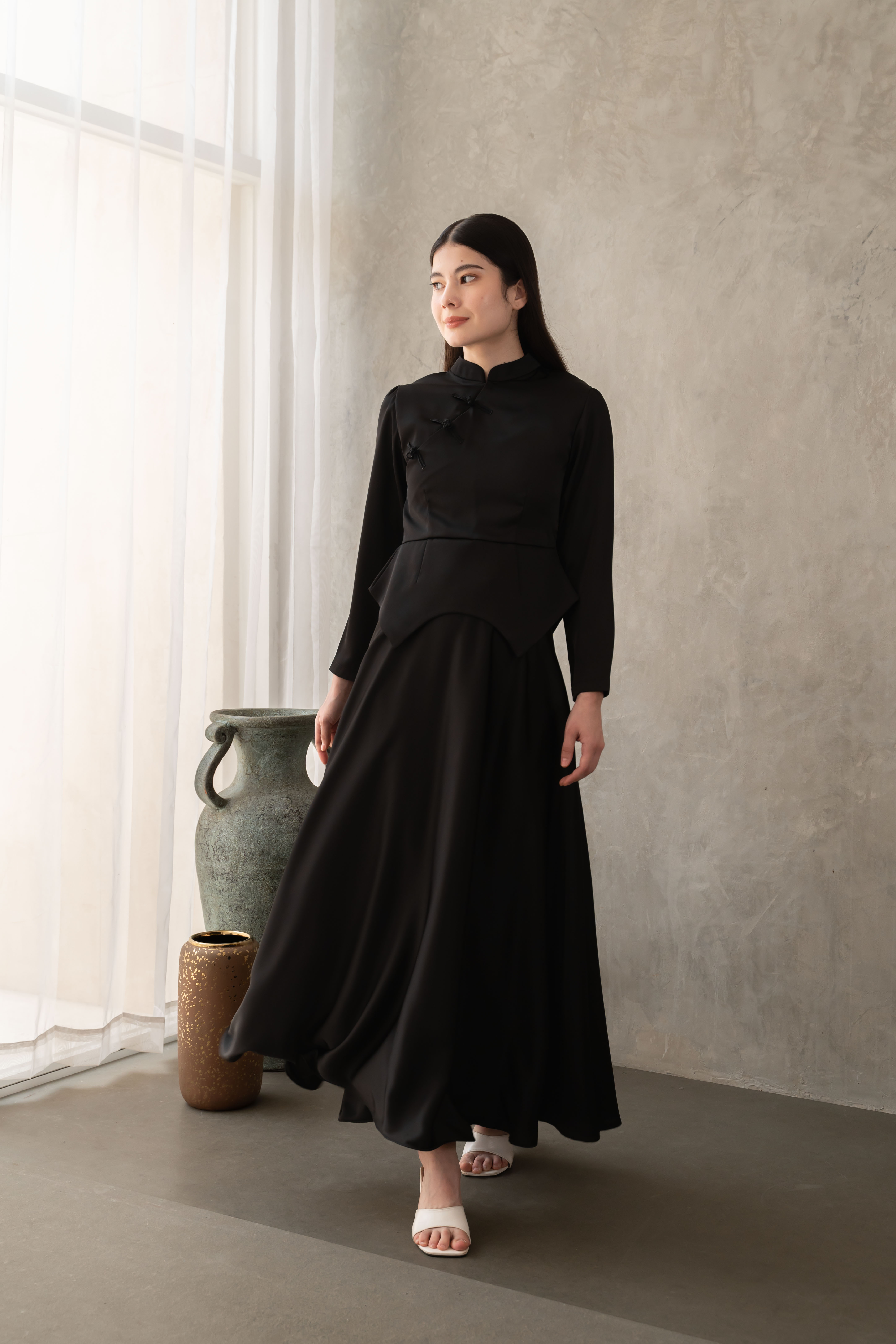 EMILY SET - SILK MANDARIN COLLAR (cheongsam style)